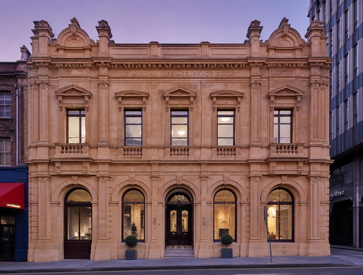Restored sandstone facade after DOFF cleaning